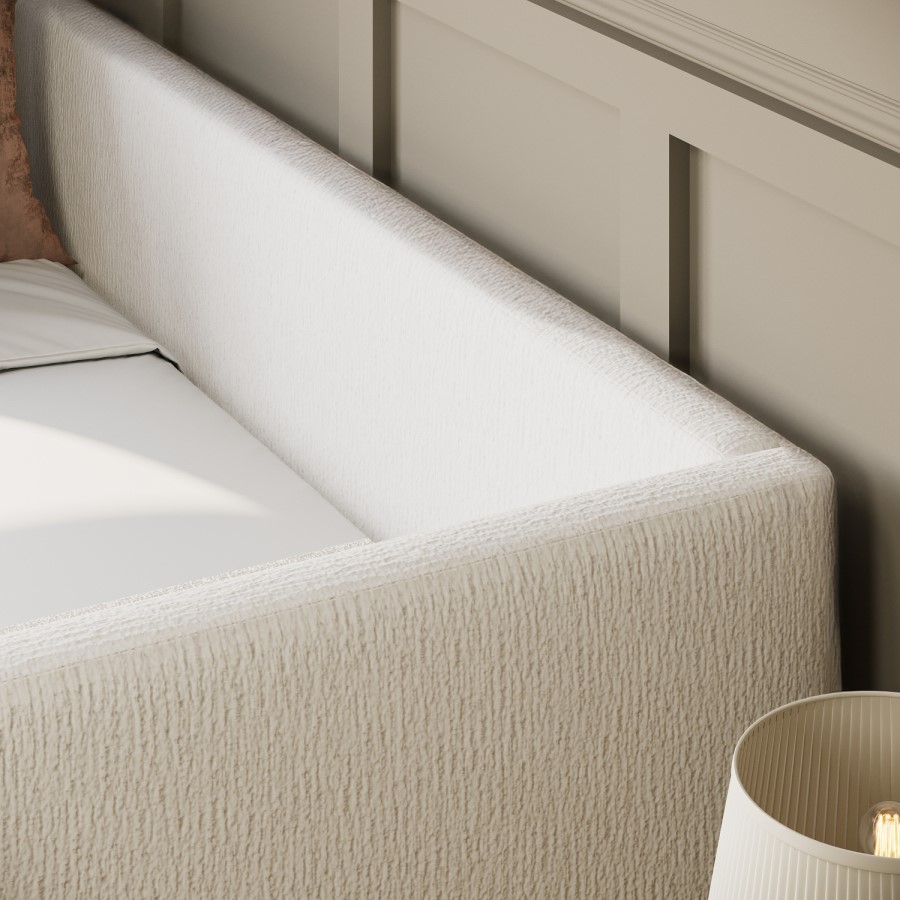 Cream Fabric Day Bed with Trundle - Amie