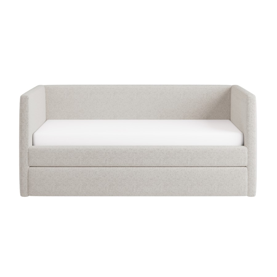 Cream Fabric Day Bed with Trundle - Amie