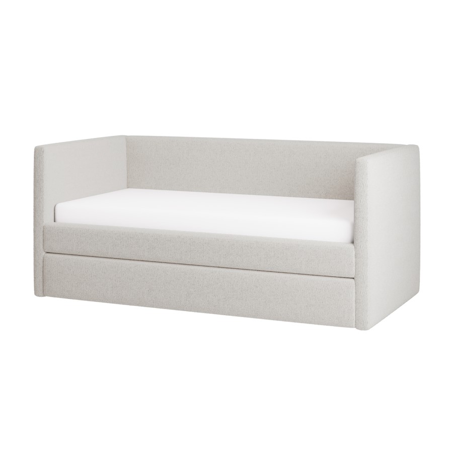 Cream Fabric Day Bed with Trundle - Amie