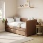 Burnt Orange Chenille Single Day Bed with Trundle - Amie