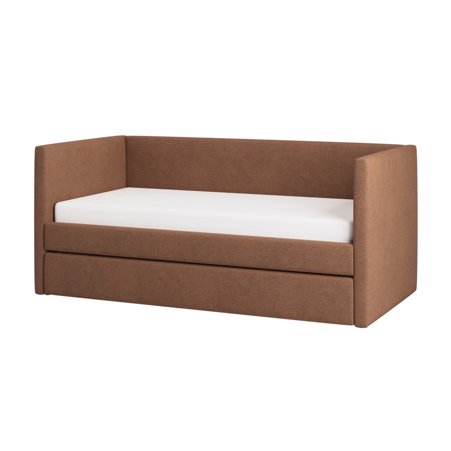 Burnt Orange Chenille Single Day Bed with Trundle - Amie
