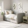 Light Grey Fabric Day Bed with Trundle - Amie