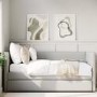 Light Grey Fabric Day Bed with Trundle - Amie