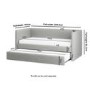 Light Grey Fabric Day Bed with Trundle - Amie