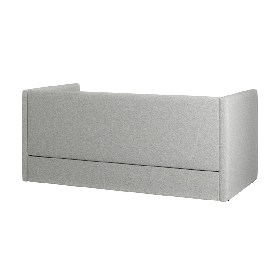 Light Grey Fabric Day Bed with Trundle - Amie