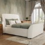 Cream Fabric King Size Side-Lift Ottoman Bed - Amelia