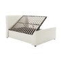 Cream Fabric King Size Side-Lift Ottoman Bed - Amelia