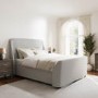 Grey Upholstered Double Side-Lift Ottoman Bed - Amelia