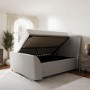 Grey Upholstered Double Side-Lift Ottoman Bed - Amelia