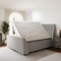 Grey Upholstered Double Side-Lift Ottoman Bed - Amelia