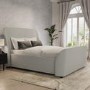 Grey Fabric King Size Side-Lift Ottoman Bed - Amelia