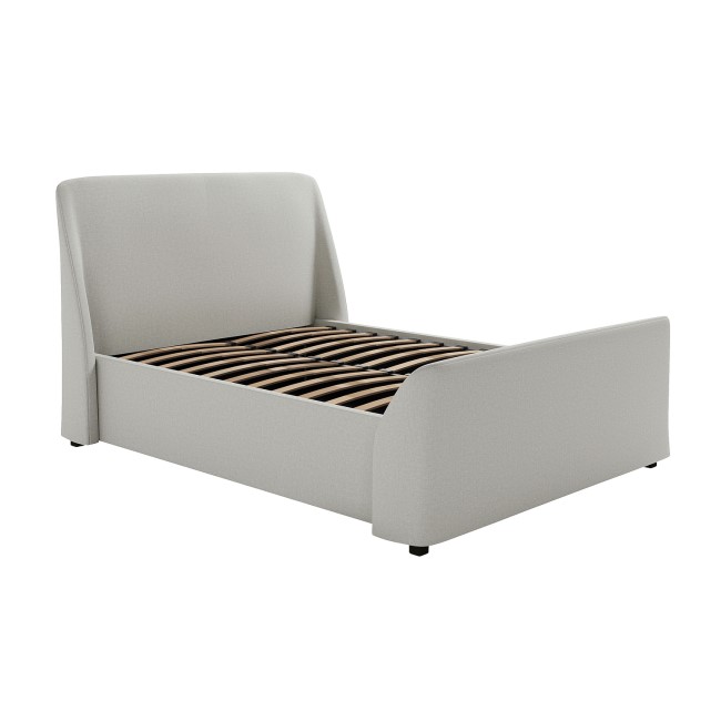 Grey Fabric King Size Side-Lift Ottoman Bed - Amelia