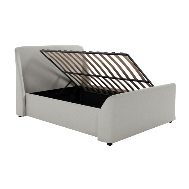 Grey Fabric King Size Side-Lift Ottoman Bed - Amelia