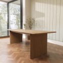 AMM001 Large Rustic Oak Extendable Dining Table - 180 - 220cm - Seats 6 - 8 - Mia