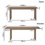 Large Oak Extendable Dining Table - Seats 6-8 - Mia
