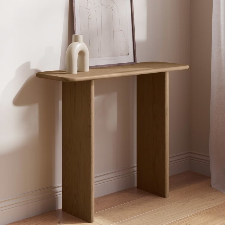 Slim & Narrow Rustic Oak Console Table - Mia