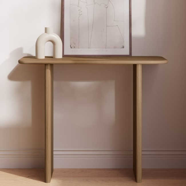 Slim & Narrow Rustic Oak Console Table - Mia