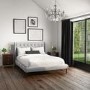 Grey Velvet Upholstered Mid-Century Double Bed Frame - Amara