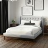GRADE A1 - Amara King Size Bed Frame in Silver Grey Velvet with Quilted Headboard