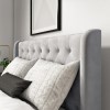 GRADE A2 - Amara King Size Bed Frame in Silver Grey Velvet with Quilted Headboard