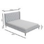 Grey Velvet Mid-Century King Size Bed Frame - Amara