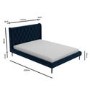 Navy Velvet Mid-Century King Size Bed Frame - Amara