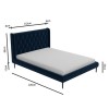 GRADE A1 - Amara King Size Bed Frame in Navy Blue Velvet with Quilted Headboard