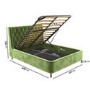 Olive Green Velvet Double Ottoman Bed with Legs - Amara