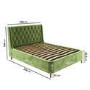 Olive Green Velvet King Size Ottoman Bed with Legs - Amara