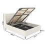 ONLY OPENED - Cream Fabric Double Ottoman Bed with Legs - Amara