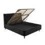 ONLY OPENED - Black Velvet King Size Ottoman Bed with Legs - Amara