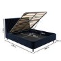 ONLY OPENED - Navy Velvet King Size Ottoman Bed With Legs - Amara