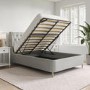 Grey Fabric Double Ottoman Bed With Legs - Amara