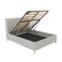 Grey Fabric King Size Ottoman Bed With Legs - Amara