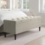 ALMOST PERFECT - Ottoman Storage Blanket Box in Beige Velvet - Amara