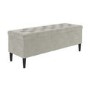 Ottoman Storage Blanket Box in Beige Velvet - Amara