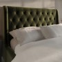 Olive Green Velvet Double Ottoman Bed With Legs - Amara