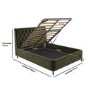 Olive Green Velvet Double Ottoman Bed With Legs - Amara