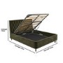 Olive Green Velvet King Size Ottoman Bed With Legs - Amara