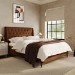 Burnt Orange Chenille Double Ottoman Bed With Legs - Amara