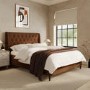 Burnt Orange Chenille Double Ottoman Bed With Legs - Amara
