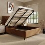 Burnt Orange Chenille Double Ottoman Bed With Legs - Amara