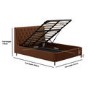 Burnt Orange Chenille Double Ottoman Bed With Legs - Amara