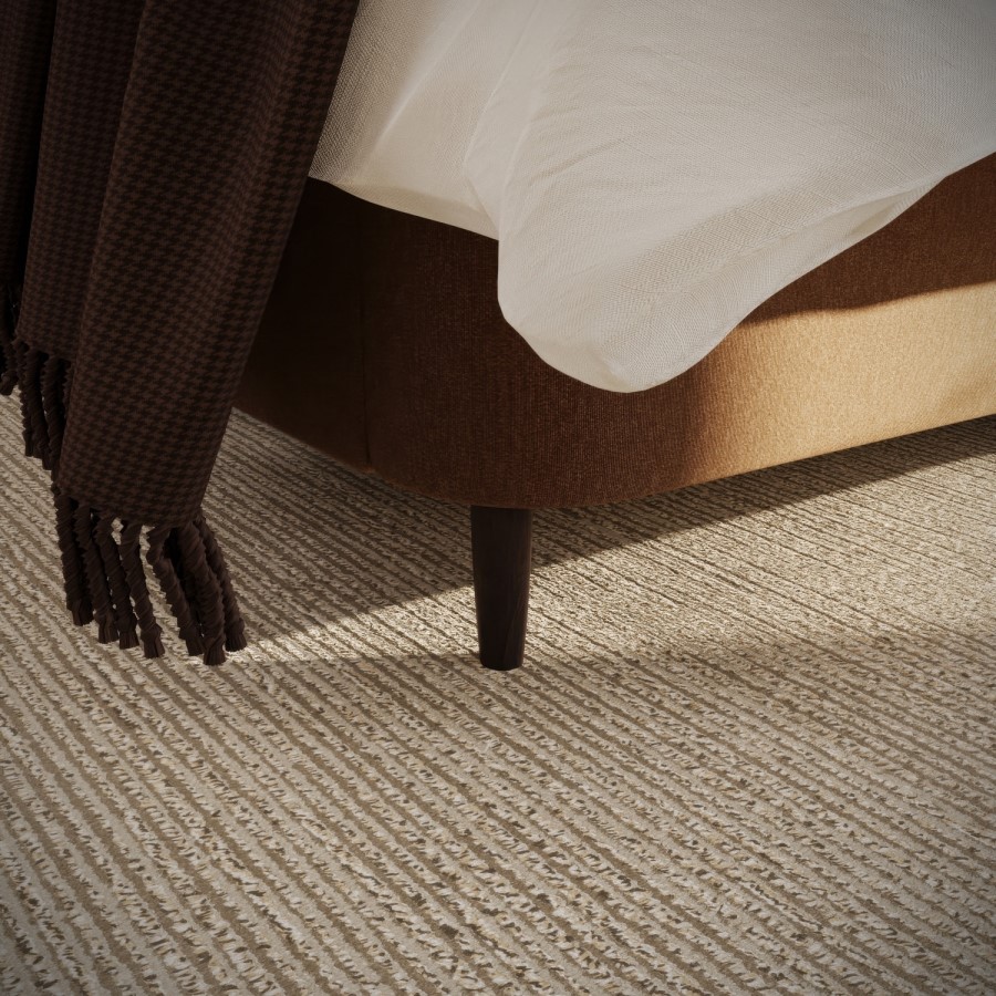 Burnt Orange Chenille Double Ottoman Bed With Legs - Amara