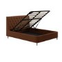Burnt Orange Chenille Double Ottoman Bed With Legs - Amara