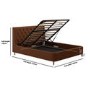 Burnt Orange Chenille King Size Ottoman Bed With Legs - Amara