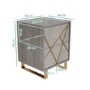 GRADE A1 - Anastasia 2 Drawer Bedside Table in Taupe with Brass Painted Wooden Trim