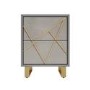 GRADE A1 - Anastasia 2 Drawer Bedside Table in Taupe with Brass Painted Wooden Trim