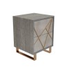 Anastasia 2 Drawer Bedside Table in Taupe with Gold Painted Wooden Trim