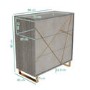 GRADE A1 - Anastasia 3 Drawer Chest of Drawers in Taupe with Brass Painted Wooden Trim
